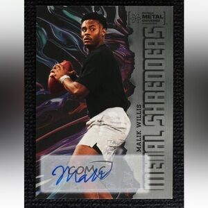 2022 Skybox Metal Universe Champions Shredders Malik Willis #103 Rookie Auto RC